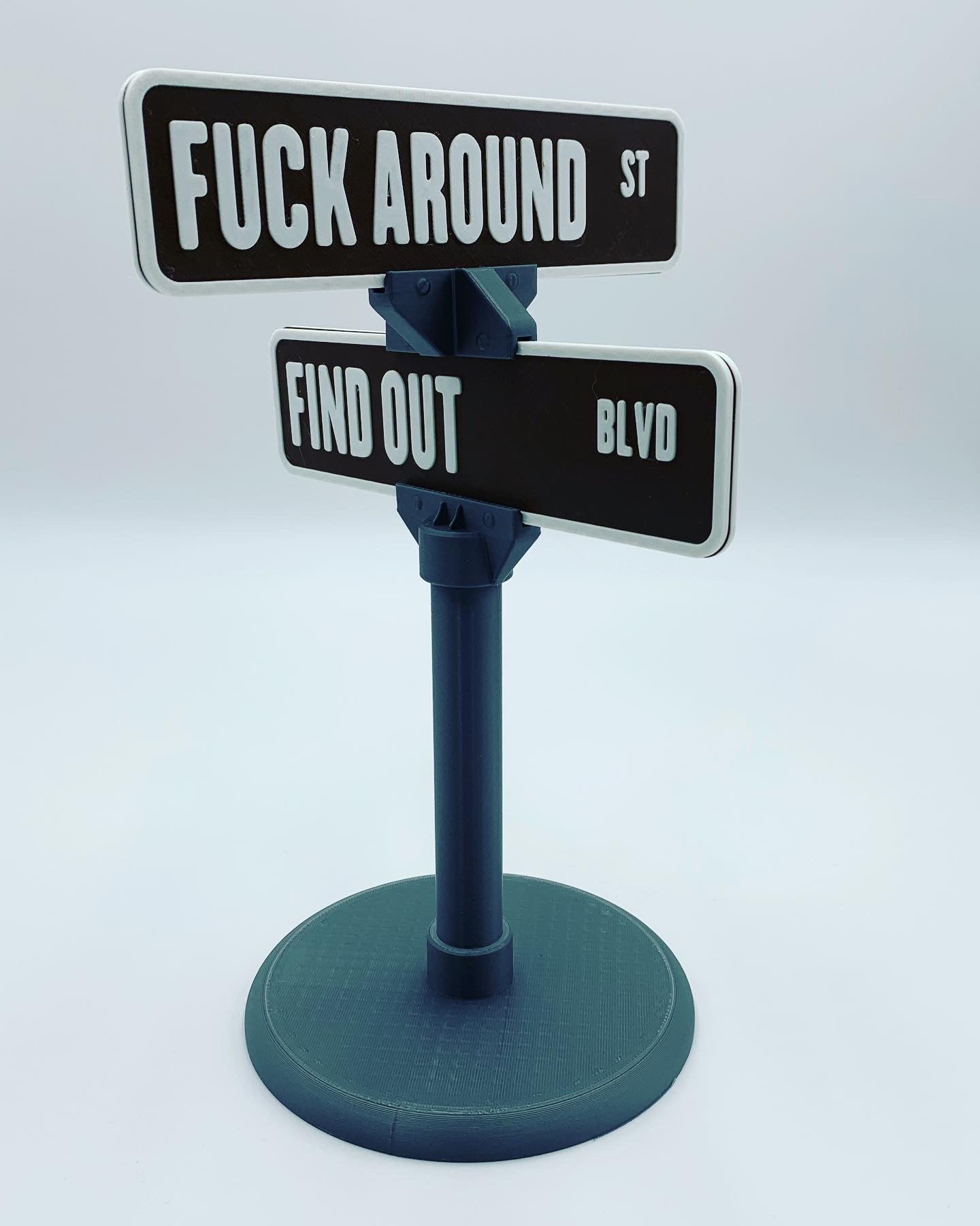 F@$K AROUND and FIND OUT 3D Printed Street Sign